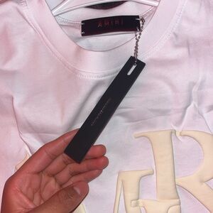 AMIRI White Tee with Embossed Logo